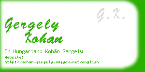 gergely kohan business card